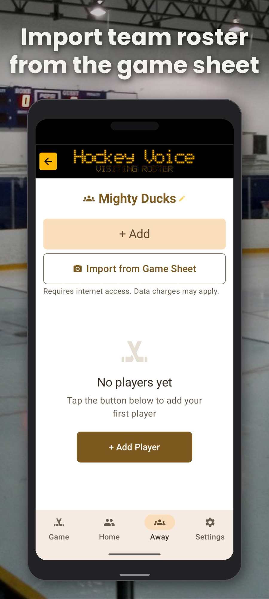 Easy import of team rosters