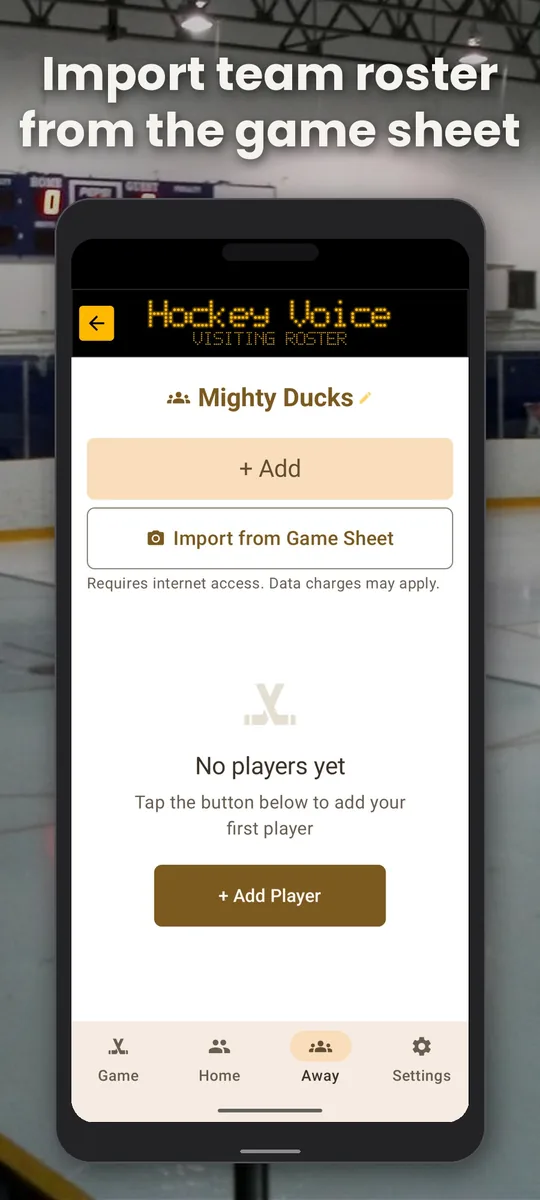 Easy import of team rosters
