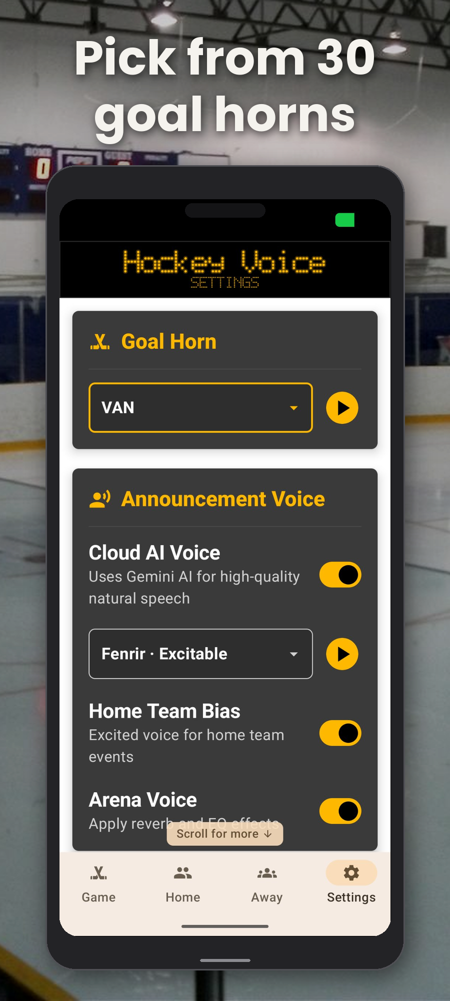 Pick from 30 goal horns
