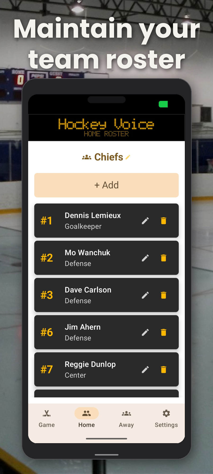 Maintain your team roster